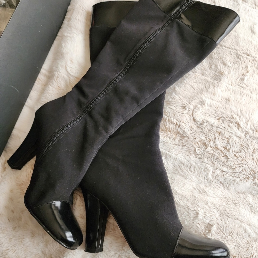 Tahari Black Heeled Boots